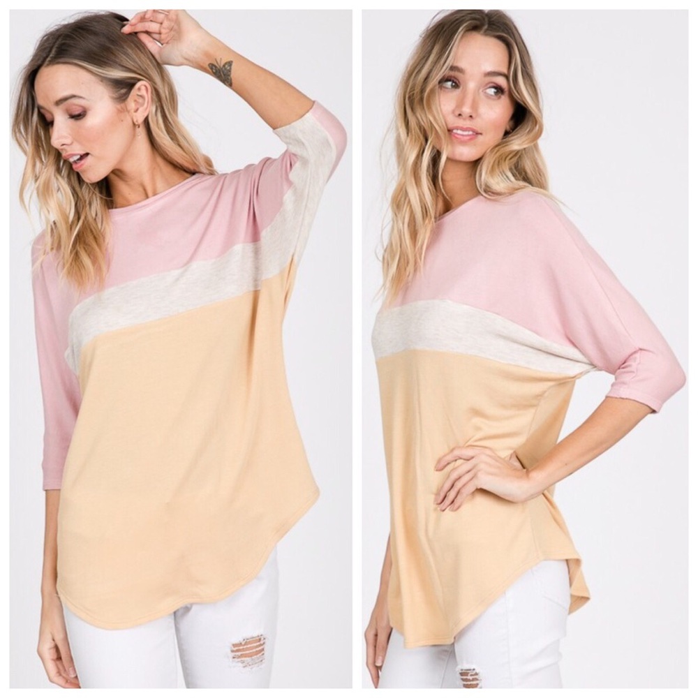 Soft color-block top - Picture 1 of 1